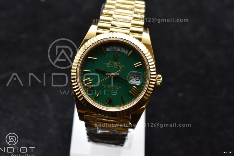 228238 Day VR3255 Green 1:1 President Weight) Roman (Gain 40 on Date Dial Best Bracelet Edition YG ARF 0327